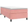 cadre de lit avec matelas Rose 90x190 cm Velours