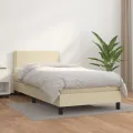 cadre de lit avec matelas Crème 100x200cm Similicuir