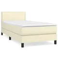 cadre de lit avec matelas Crème 100x200cm Similicuir