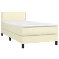 cadre de lit avec matelas Crème 100x200cm Similicuir