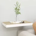 Étagère murale flottante Chêne et blanc 40x23x3,8 cm MDF