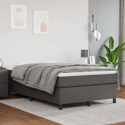 cadre de lit avec matelas Gris 120x200 cm Similicuir