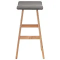 Tabourets de bar lot de 2 gris foncé tissu