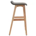 Tabourets de bar lot de 2 gris foncé tissu