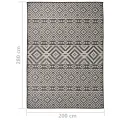 Tapis à tissage plat d'extérieur 200x280 cm Rayures noires