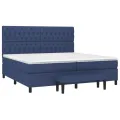 cadre de lit avec matelas Bleu 200x200 cm Tissu