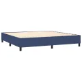 cadre de lit avec matelas Bleu 200x200 cm Tissu