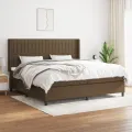 cadre de lit avec matelas Marron foncé 200x200 cm