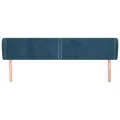 Tête de lit avec oreilles Bleu foncé 183x23x78/88 cm Velours