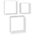 Étagères murales sous forme de cube 3 pcs Blanc MDF