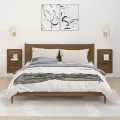 Étagères de chevet murales 2 pcs Marron miel Bois de pin massif