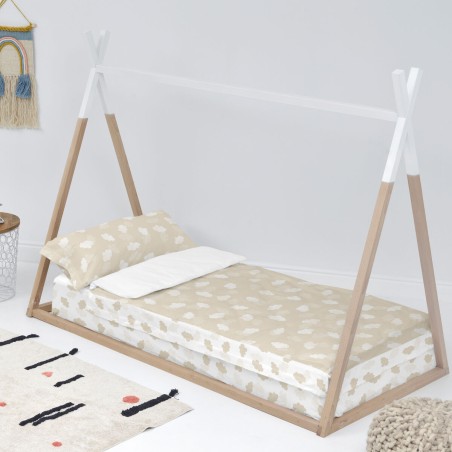 Copripiumino senza Imbottitura HappyFriday Basic Kids Clouds Beige 105