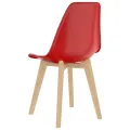 Chaises à manger lot de 2 rouge plastique