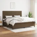 cadre de lit avec matelas Marron foncé 200x200 cm