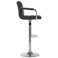 Chaises de bar lot de 2 gris foncé tissu