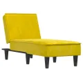 Chaise longue jaune velours