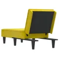 Chaise longue jaune velours