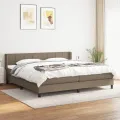 cadre de lit avec matelas Taupe 200x200 cm Tissu