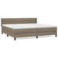 cadre de lit avec matelas Taupe 200x200 cm Tissu