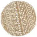 Tapis fait à la main Jute avec imprimé blanc 120 cm
