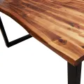 Ensemble à manger 3 pcs avec bord vivant bois massif d'acacia