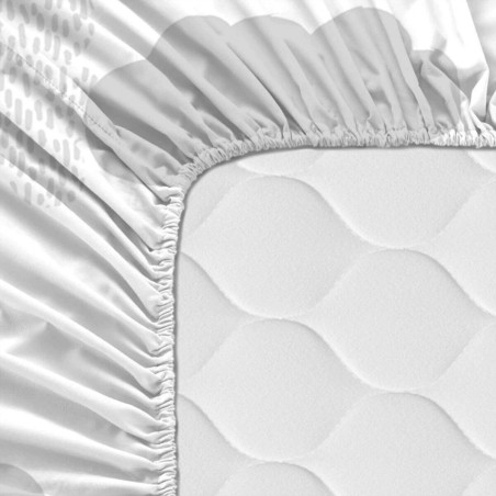 Lenzuolo con angoli HappyFriday BASIC KIDS Bianco Grigio 70 x 140 x 14