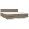 cadre de lit avec matelas Taupe 200x200 cm Tissu