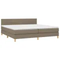 cadre de lit avec matelas Taupe 200x200 cm Tissu