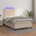 cadre de lit avec matelas LED Cappuccino 120x200 cm