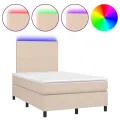 cadre de lit avec matelas LED Cappuccino 120x200 cm