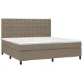 cadre de lit et matelas et LED Taupe 200x200cm Tissu