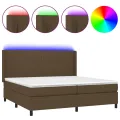 cadre de lit matelas et LED Marron foncé 200x200 cm