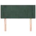 Tête de lit avec oreilles Vert foncé 83x16x78/88 cm Velours