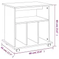 Armoire roulante Sonoma gris 60x45x60 cm Bois d'ingénierie