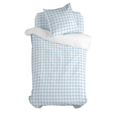 Parure de couette HappyFriday Basic Kids Bleu Lit 1 persone Vichy 2 Pi