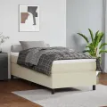 cadre de lit avec matelas Crème 100x200cm Similicuir