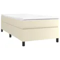 cadre de lit avec matelas Crème 100x200cm Similicuir