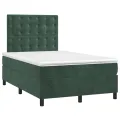 cadre de lit matelas et LED Vert foncé 120x200 cm