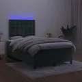 cadre de lit matelas et LED Vert foncé 120x200 cm