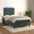 cadre de lit avec matelas LED Vert foncé 120x200 cm