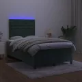 cadre de lit avec matelas LED Vert foncé 120x200 cm