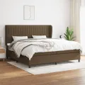cadre de lit avec matelas Marron foncé 200x200 cm