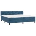 cadre de lit et matelas Bleu foncé 200x200cm Velours