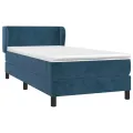 cadre de lit avec matelas Bleu foncé 100x200 cm