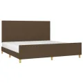 Cadre de lit sans matelas marron foncé 200x200 cm tissu