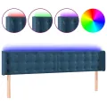 Tête de lit à LED Bleu foncé 183x16x78/88 cm Velours
