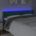 Tête de lit à LED Bleu foncé 183x16x78/88 cm Velours