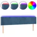Tête de lit à LED Bleu foncé 203x16x78/88 cm Velours
