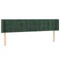 Tête de lit avec oreilles Vert foncé 203x16x78/88 cm Velours