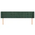 Tête de lit avec oreilles Vert foncé 203x16x78/88 cm Velours